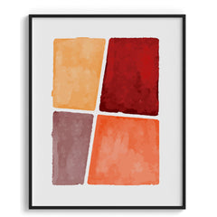 Color Block Framed Art For Wall