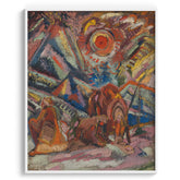 Abstract Expressionist Red Sun Scene