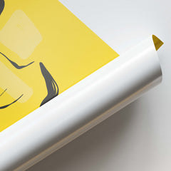 Antique Ink Portrait – Yellow Background