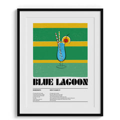 Blue Lagoon Tropical Drink Canvas Wall Art