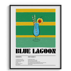Blue Lagoon Tropical Drink Canvas Wall Art