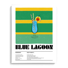 Blue Lagoon Tropical Drink Canvas Wall Art