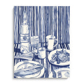 Blue Monochrome Table Setting Canvas Wall Paintings