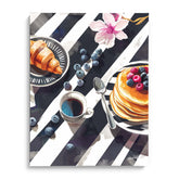 Breakfast with Pancakes and Berries Wall Painting For Kitchen