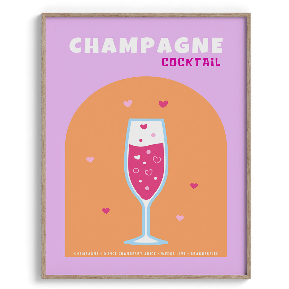 Champagne Sparkle Cocktail Canvas Wall Prints