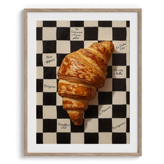 Checkerboard Croissant Modern Wall Art