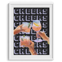 Cheers Toast Illustration Modern Wall Art