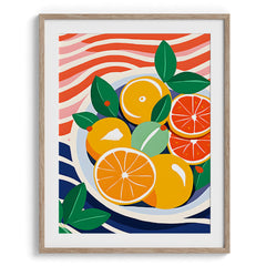 Citrus Wave Composition Canvas Wall Paintings