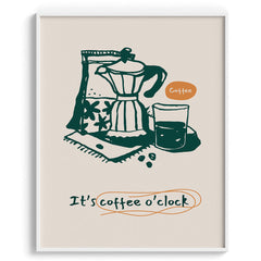 Coffee OClock Moment Wall Painting For Cafe