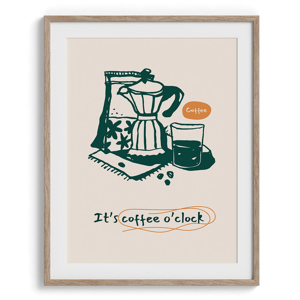 Coffee OClock Moment Wall Painting For Cafe