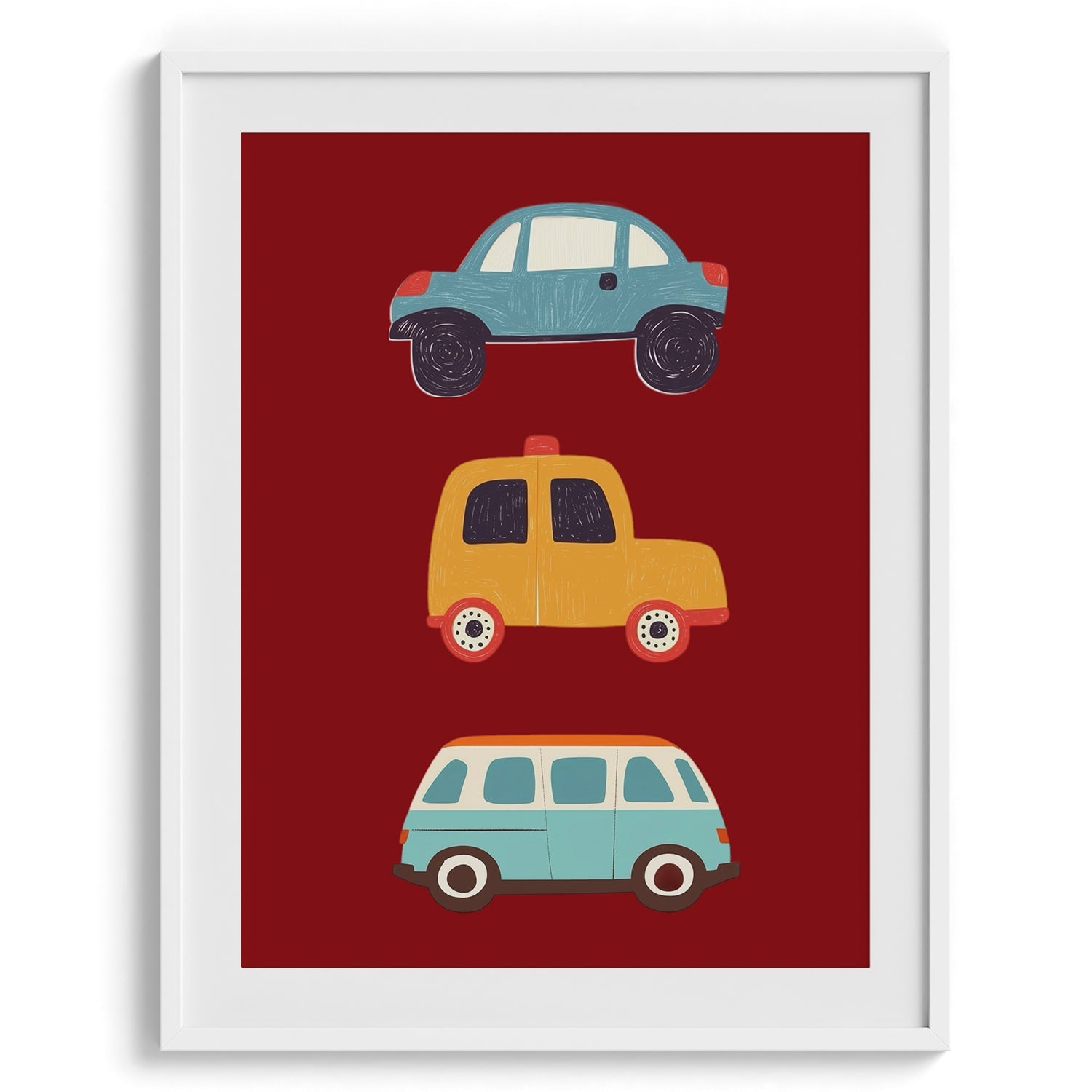 Colorful Cars Stacked Poster