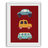 Colorful Cars Stacked Poster