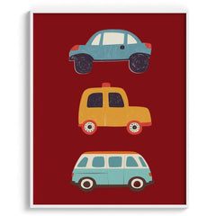 Colorful Cars Stacked Poster