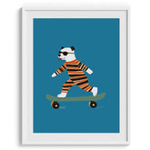 Cool Panda on Skateboard Poster