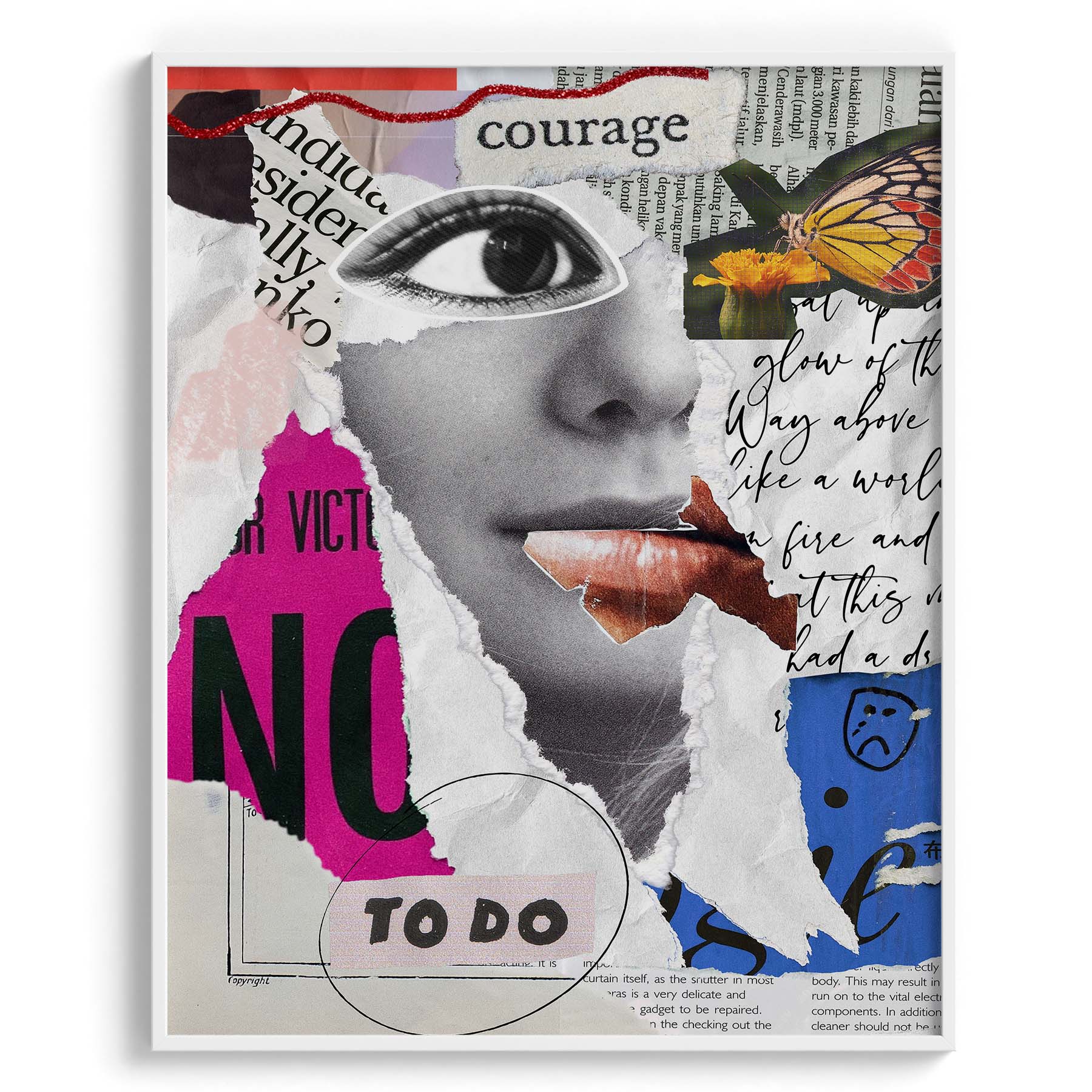 Courage Collage – Mixed Media Face Art