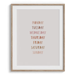 Days of the Week Kids Poster