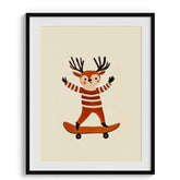 Deer on Skateboard Kids Print