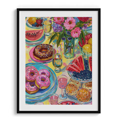 Donut and Watermelon Summer Feast Wall Art Frames