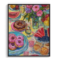 Donut and Watermelon Summer Feast Wall Art Frames