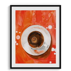 Espresso Coffee on Red Background Canvas Wall Prints