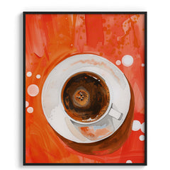 Espresso Coffee on Red Background Canvas Wall Prints