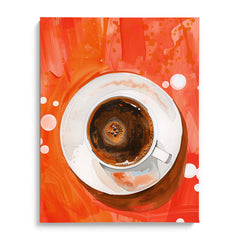 Espresso Coffee on Red Background Canvas Wall Prints