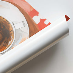 Espresso Coffee on Red Background Canvas Wall Prints