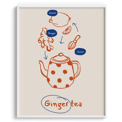 Ginger Tea Flow Wall Painting For Kitchen