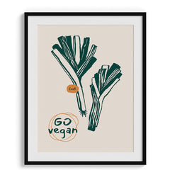 Go Vegan Leeks Wall Painting For Cafe