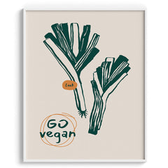 Go Vegan Leeks Wall Painting For Cafe