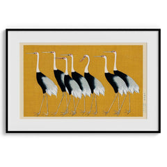 Golden Cranes Japanese Minimal Art