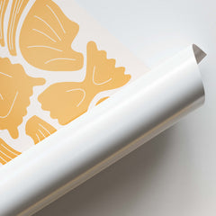 Golden Pasta Shapes Pattern Wall Frame