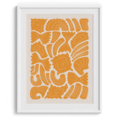 Golden Pasta Shapes Pattern Wall Frame