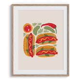 Gourmet Hotdog Duo Food Art Print