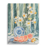 Grapefruit with Daffodils Canvas Wall Art