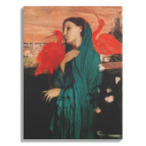 Lady with Scarlet Ibis Birds