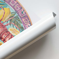 Lobster on Patterned Plate Framed Art For Wall