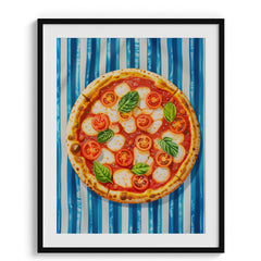 Margherita Pizza with Tomatoes and Basil Modern Wall Art