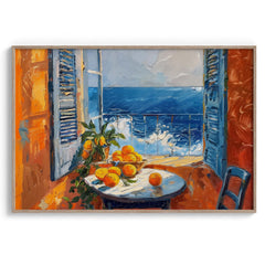 Mediterranean Window Citrus Table Modern Wall Art