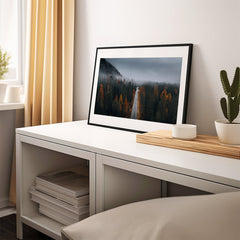 Misty Forest Autumn Road