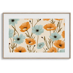 Orange & Blue Floral Pattern