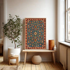 Ornamental Persian Floral Carpet Design