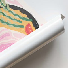 Pan-Fried Steak & Veggies Illustration Wall Art