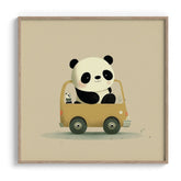 Panda on Wheels Nursery Print