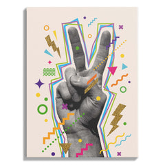 Peace Sign Pop Hand Gesture Art