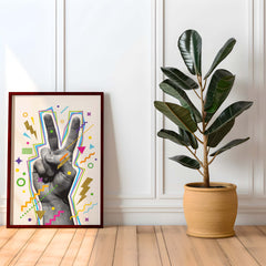 Peace Sign Pop Hand Gesture Art