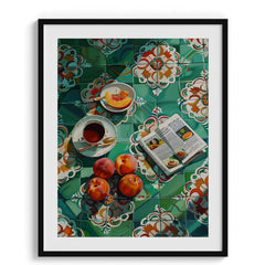 Peach Tile Breakfast Modern Wall Art