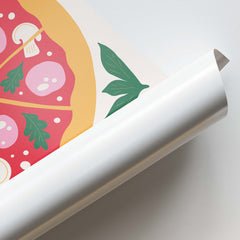 Pizza Party Slice Illustration Wall Art