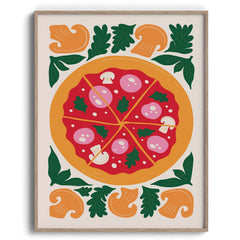Pizza Party Slice Illustration Wall Art