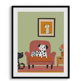 Playful Dalmatians Living Room Print
